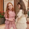 Sukienki dla dziewcząt Kwiat haftowa sukienka dla dzieci 8 10 12 lat 2023 Koreańska moda księżniczka dla nastolatków