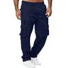 Pantalons pour hommes Pantalons pour hommes Toutes les saisons Pantalon décontracté Couleur unie Poche Mode Salopette Plage Jambe droite Fitness Sports Poches Survêtement