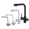 Kökskranar Black Sink Faucet Mixer 360 graders roterande rena handtag Handbassäng