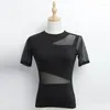 Stage Wear Volwassen Latin Dance Oefenkleding Tops Melk Zijde Stiksels Mesh