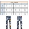 Jeans da uomo Pantaloni da uomo in denim ricamato patchwork strappato Pantaloni larghi larghi firmati hip-hop streetwear slim fit