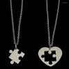Chains 2 PCS Design Love Puzzle Couple Necklace Hip Hop Punk Heart Shape Stitching For Women Friendship Jewelry