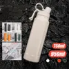 タンブラー950ml Portablethermos Water Bottle大容量ストロースポーツジム付きステンレスサーマルカップタンブラー真空断熱マグ230729