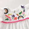 Girl s Dresses Infant Baby Girls Cotton Linen Pleated Short Sleeve Delicate Embroidery Swing White Dress Summer Leisure 230731