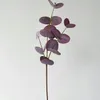 Fleurs décoratives 5Pc 3D Latex Film Eucalyptus Feuille Real Touch Plante Verte Artificielle Feuilles De Mariage Arrangement De Fleurs Matériel De Luxe