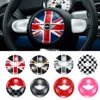 Union Jack Voiture Volant Panneau Center Couverture Autocollant Moulage Garniture Autocollant pour Mini Cooper R55 R56 R60 R61 Styling Accessories2707