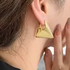 Hoop örhängen franska vintage geometri triangel glansig guld silver färg metall party smycken gåva för kvinnor dam hangzhi 2023