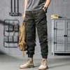 Männer Hosen Frühling und Herbst Stil Neun Erweiterung Cargo Multi Pocket Leggings Casual Mode Marke Slim Fit Kleine Füße sp