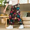 Men's Pants China Style Casual Bloomers Men Summer Thin Cotton Linen Loose Wide Leg Vintage Harem Pant Oversized Jogger Trousers