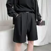 Men's Shorts EOENKKY/ Summer 2023 For Men Straight Fit Knee-Length Short Suit Pant Solid Clothing Student Thin Casual Man