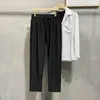 Pantaloni da uomo Baggy Casual Dritto Drappo Elastico in vita Primavera Autunno Pantaloni di marca di moda coreana Maschile Cachi Caffè Nero