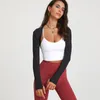 Chemises actives femmes grande taille à manches longues Yoga danse châle Fitness couleur unie Cardigan petites épaules Kan