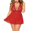 Sexy Skirt Plus Size 5XL Erotic Lingerie Sex Babydoll Dress Transparent Lace Women's Nightie Underwear V-neck Sleeveless Sleepwear 230717