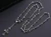Серебряное винтажное ожерелье с крестом, цепочка для свитера с крестом для мужчин и женщин