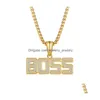 Подвесные ожерелья Hip Hop Bling Boss Ожерелье для боссов Алмаз для мужчин Женщины ночной вечеринки модные украшения Will Will и песчаная доставка Penda Dhlah