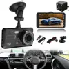 2ch Car DVR Driving Recorder Dashcam 4 Pekskärm Full HD 1080p 170 ° Wide View Vinkle Night Vision G-Sensor Loop Recording 251a