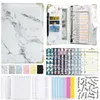 Anteckningar A6 Marble Money Budget Planner Anteckningsbok PU LÄDER LÖS-LEAF-dragkedja Binder Cash-kuvert Organiser Notepad Agenda Diary 230729