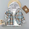 Camicie per bambini Primavera e autunno Abbigliamento per bambini Ragazzi Scozzesi con cappuccio Ragazze Cappotto a quadri a maniche lunghe per bambini 230731