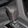Housses de changement de vitesse pour Honda Civic 10 colliers de changement de vitesse automatique couverture de bouton en cuir véritable bricolage style de voiture noir rouge line298i