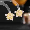 Boucles d'oreilles à tige romantique fleur colorée pour les femmes 925 argent aiguille déclaration étoile clous d'oreille français doux boucle d'oreille bijoux