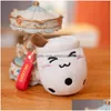 Party Favor Cute Bubble Tea Sleutelhanger Zachte Knuffel Hanger Gevulde Boba Doll Kawaii Rugzak Tas Decor Verjaardagscadeaus voor meisjes Kid Dhc1B