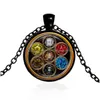 Pendentif Colliers Vintage 7 Chakra Art Symbole Collier Yoga Reiki Guérison Nce Motif Créatif Verre Dôme Bouddhisme Bijoux Accessoires Dhowu