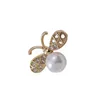 Leuke Pearl Crystal Bee Broche Vrouwen Insect Bee Broches Pak Revers Pin Mode-sieraden