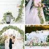 Dekorative Blumen 1Pack Eukalyptus Girlande Künstliche Pflanzen Rebe Für Hochzeit Hintergrund Bogen Kranz Dekor Hause Wand Grün Gefälschte Pflanze