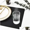 Mats Pads Placemats Table For Dining Outdoor Waterproof Stain Resistant Durable Faux Pu Leather Heat Insation Pad Drop Delivery Home Otzss