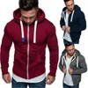 Felpe con cappuccio da uomo Pullover Felpa con cappuccio Felpa casual in cotone con cerniera Top tinta unita Felpa con cappuccio in pile Giacca autunnale Streetwear Felpe da uomo