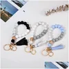 Keychains Lanyards Sile Key Ring Armband Pärled Wrislet Keychain Portable House Car Keys Holder Tassel Chain trägruslet Bangle OT5QX