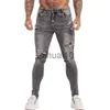 Herr jeans gingtto jeans mager fit mens byxor denim byxor smala kläder klassiska homme nyanlända dropshipping mode hiphop 135 j230728