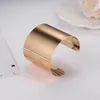 Trendy Wide Cuff Bracelet Opening Gold Silver Color Big Bangle for Women Fashion Jewelry