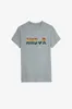 Zadig Voltaire Cottons toppar T-shirt Gradient Rainbow Alfabet Print Hot Diamond Women Short Sleeve T-shirt Classic Fashion Designer Tide Pure Tops Overdimased