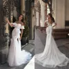 2020 Julie Vino Mermaid Abiti da sposa Sweetheart Appliques in pizzo Sweep Train Beach Abito da sposa Boho Custom Made Robes De Mariee246R