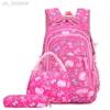 Schultaschen Neue 3-teilige Schultasche mit Schmetterlingsdruck, geeignet für junge Mädchen, primäre wasserdichte Nylon-Schultasche, Kinder-Prinzessin-Rucksack, Mochila Baby Z230801