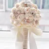 Splendidi fiori da sposa Mazzi da sposa bianchi da damigella d'onore Bouquet da sposa rosa artificiale Forniture per matrimoni buque de noiva155S