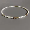 Ras du cou véritable collier de perles blanches pour les femmes exquis Style Simple pierre naturelle embellissement charme bijoux année cadeaux