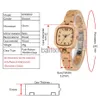 Other Watches Luxury Maple Wood Ladies Watch Square Dial Full Wooden Bangle Wrist Watches Creative Timepiece Gifts for Girlfriend/Wife J230728