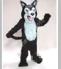 Высококачественный черный волк хаски собачья собачья костюм талисман талисмана Хэллоуин Рождественский фантазий платье для вечеринки мультипликационное костюм костюм карнавал унисекс взрослые наряд