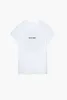 Zadig Voltaire 셔츠 럭셔리 의류 폴로 소매 옷 t 편지 뒤로 백색 잉크 디지털 프린트 사랑 뜨거운 드릴 짧은 디자이너 티셔츠