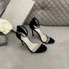 Lyxdesigner högklackade sandaler för kvinnor lady skor catwalk spänne gummi yttersula klackar 8 cm/10 cm storlek 35-42
