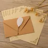 Emballage cadeau Enveloppe Papier kraft Vintage Lin Matériel Lettre Faire-part de mariage