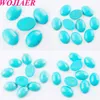 WOJIAER Natural GemStone Turquoises Cabochon Oval Clear CAB Beads No Drilling Hole for Jewelry Making DIY Pendant Ring BU817308S