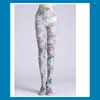 Women Socks 2023 Arrival Plaid Floral Bird Printed Pantyhose Tight Cotton