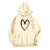 Sweats à capuche pour femmes Love Print Harajuku Loose Women Sweatshirts Korean Oversize Drawstring Pockets Loisirs Sportswear Hooded Tops Pull