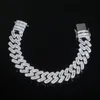 Nouveau créateur de mode Hip Hop 16mm carré Zircon lien cubain Bracelet femmes hommes glacé Bling plein pavé zircon cubique Couple bijoux cadeau