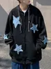 Giacche da uomo Fashion Y2k Jacket Coat Harajuku Star Patch Zipper Felpe con cappuccio oversize Streetwear Hip Hop Gothic Tasca allentata Felpe uomo 230731