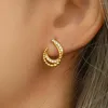 Boucles d'oreilles à tige 2023 Design créatif cristal naturel Zircon goutte forme délicate 18K plaqué or perle bijoux pour les femmes