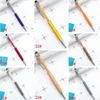 Fine Crystal Ballpoint Pen 1mm Fashion Creative Stylus Touch Pen Writing Schoolder School Ballpen Black Ballpox Pens Th1023